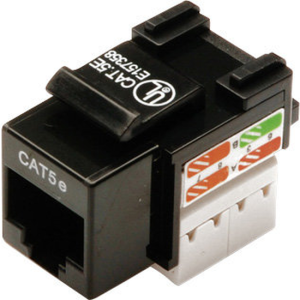 CAT-5e Keystone Jack, Zırhsız (Unshielded), RJ45, Siyah Renk, LSA - Görsel 1