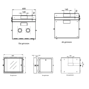 Rack Kabinet Duvar Tipi Proline 600*(160+450) - Görsel 4