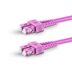 SC-SC MM 50/125 OM4 DX Tek Kılıflı Zırhsız P.Cord - Görsel 1