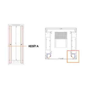 36U W=800mm ON-DIKEY KAPAKLI KABLO DÜZENLEME SETI (Sağ/Sol ) - Görsel 2