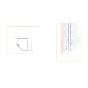 36U W=800mm ON-DIKEY KAPAKLI KABLO DÜZENLEME SETI (Sağ/Sol ) - Görsel 1
