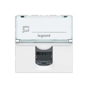 RJ45 Cat6 UTP, 2 modül, beyaz - Görsel 1