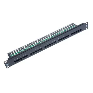 Telephone Patch Panel, Cat3, 1U, 25 port, Black - Görsel 1