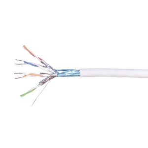 Cat6A F/FTP Cable, 4 Pair, Simplex, LSZH, 23 AWG, 500 m reel, White - Görsel 1