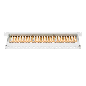 CAT 6 patch panel, shielded, 24-port RJ45,SA, 1U, rack mount, grey, 482x44x109 mm - Görsel 3
