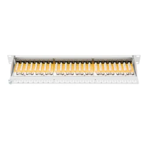 CAT 6 patch panel, shielded, 24-port RJ45,SA, 1U, rack mount, grey, 482x44x109 mm - Görsel 2