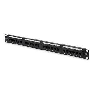 CAT 6 Patch Panel, unshielded, 24-port RJ45 24-port RJ45, , LSA, 1U, bl, 482x44x109 mm, bl - Görsel 1